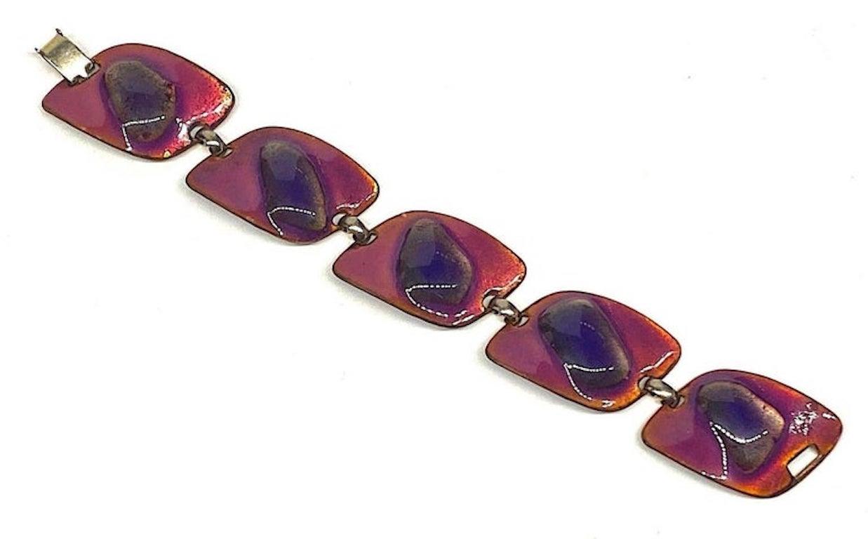 Kay Dernnings Mid Century Modern Purple Enamel 1960s Brooch 1