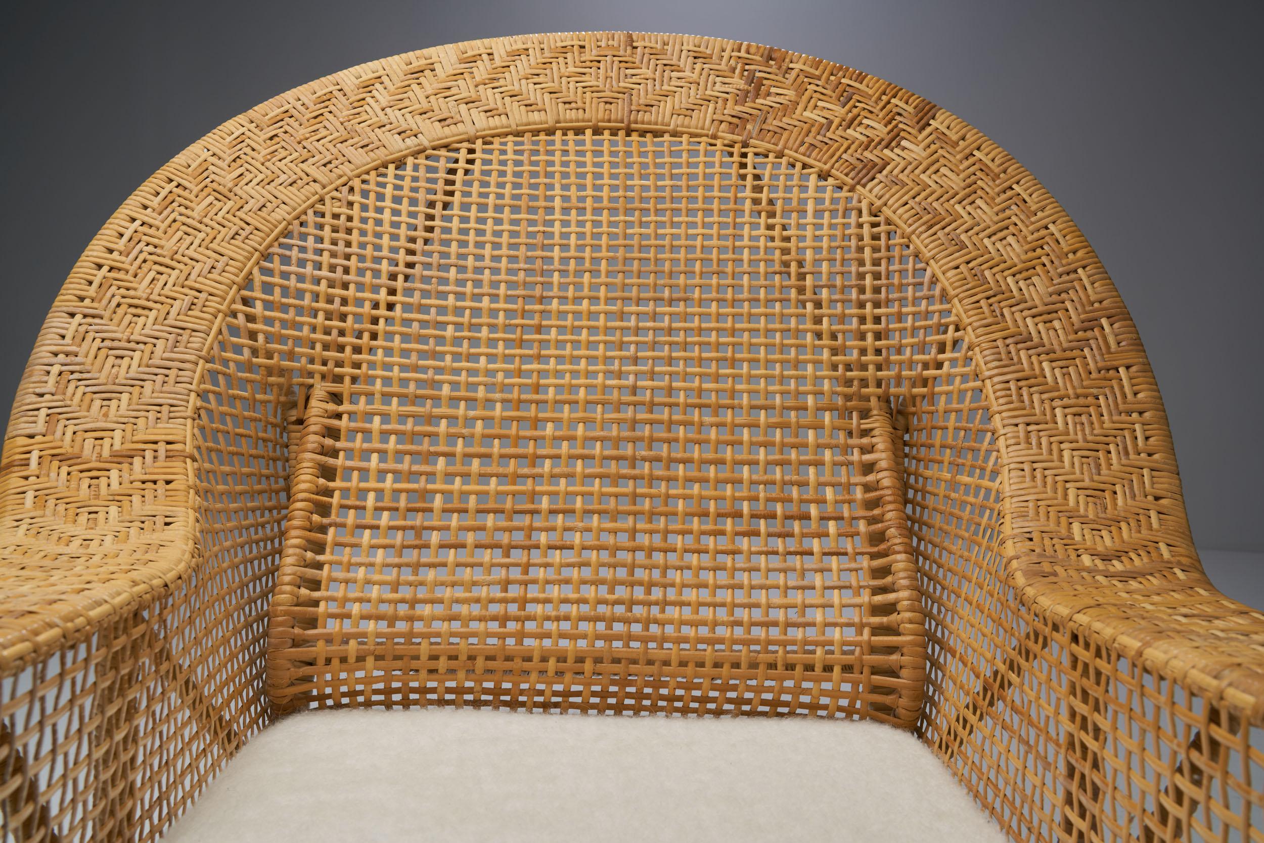 Kay Fisker “Canton” Rattan Lounge Chair for Robert Wengler, Denmark, 1950s 1