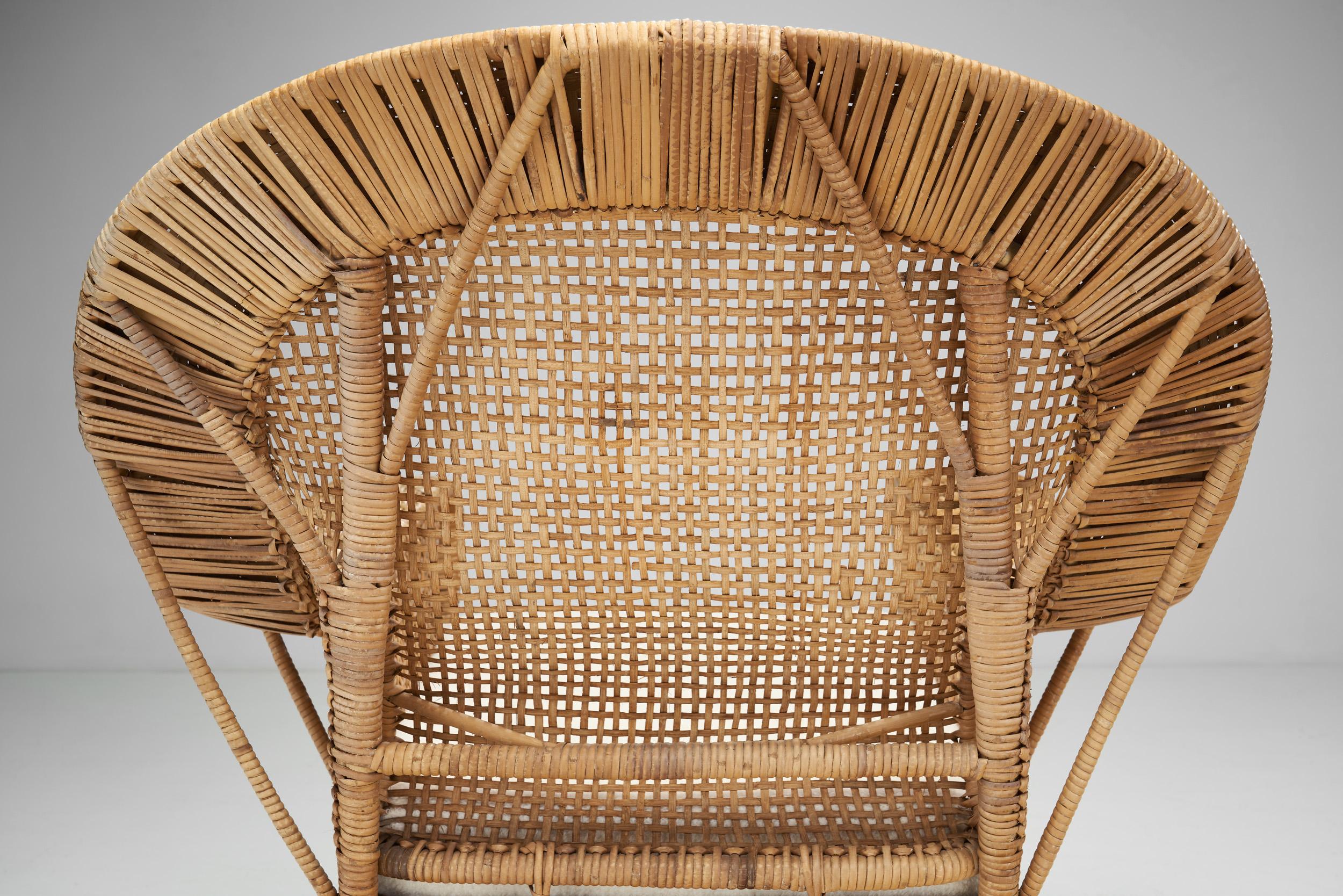 Kay Fisker “Canton” Woven Wicker Lounge Chair for Robert Wengler, Denmark 1950s 4