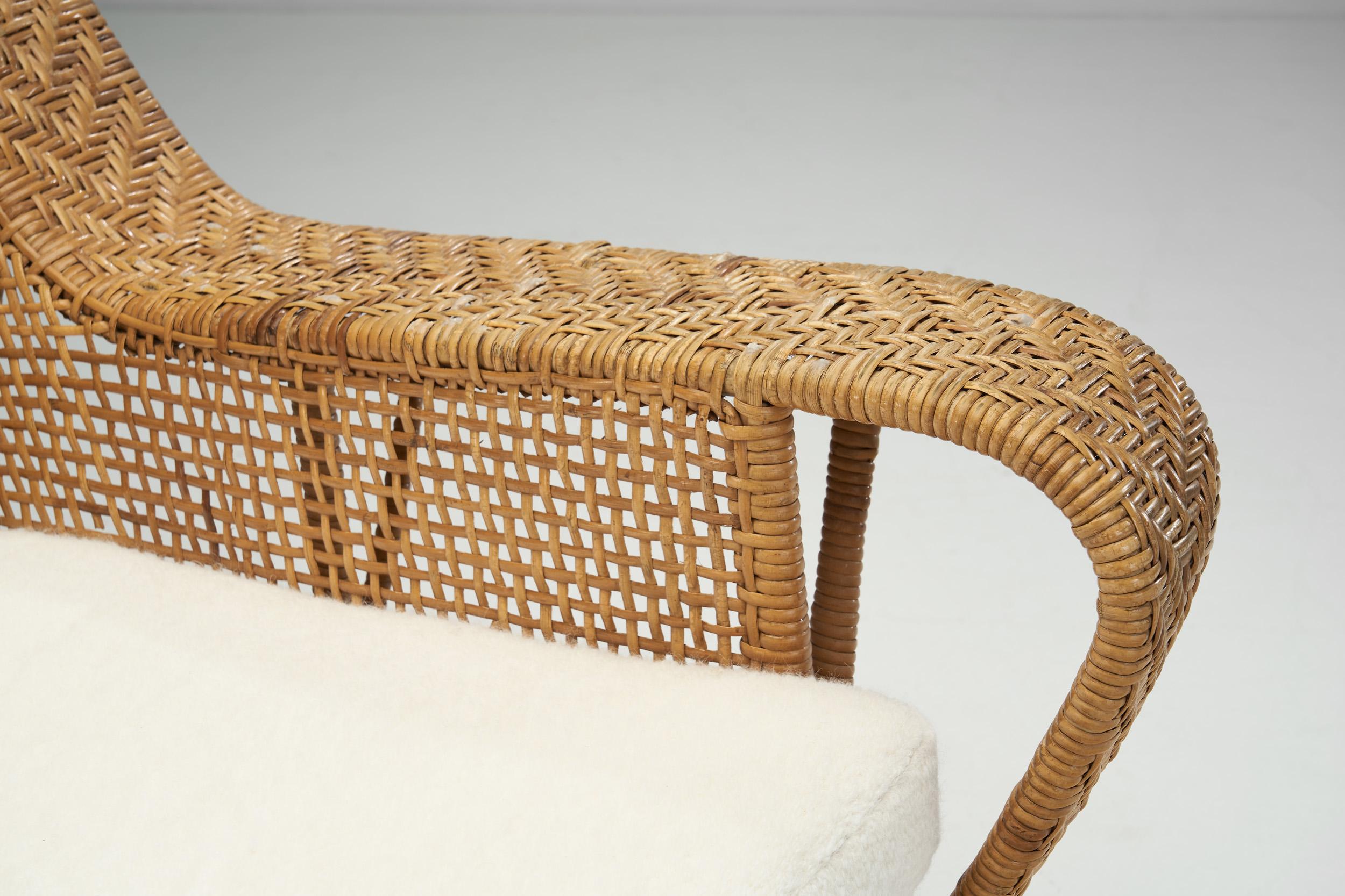 Kay Fisker Canton, Loungesessel aus geflochtenem Korbweide für Robert Wengler, Dänemark, 1950er Jahre 6