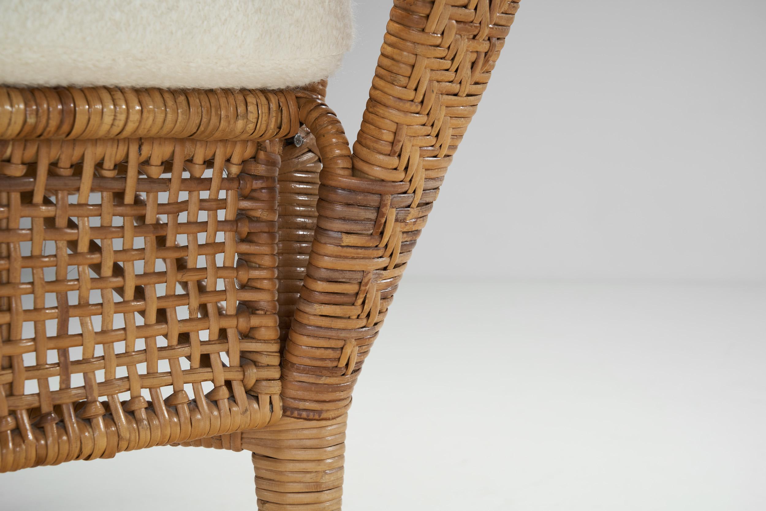 Kay Fisker “Canton” Woven Wicker Lounge Chair for Robert Wengler, Denmark 1950s 11