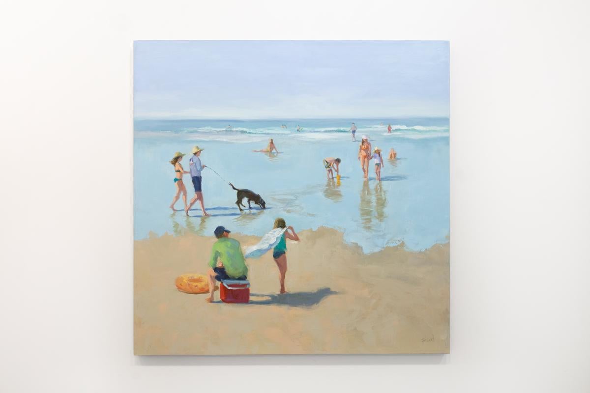 Kay Flierl Figurative Painting - "Shore Galore 1" Coastal Oil Painting