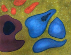 "Macrovision 8", pastel, microscopic, landscape, blue, green, orange, red