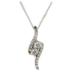 Kay Jewelers Ever Us Forever Us 2 Stone Diamond Pendant .25ct 14K White Gold