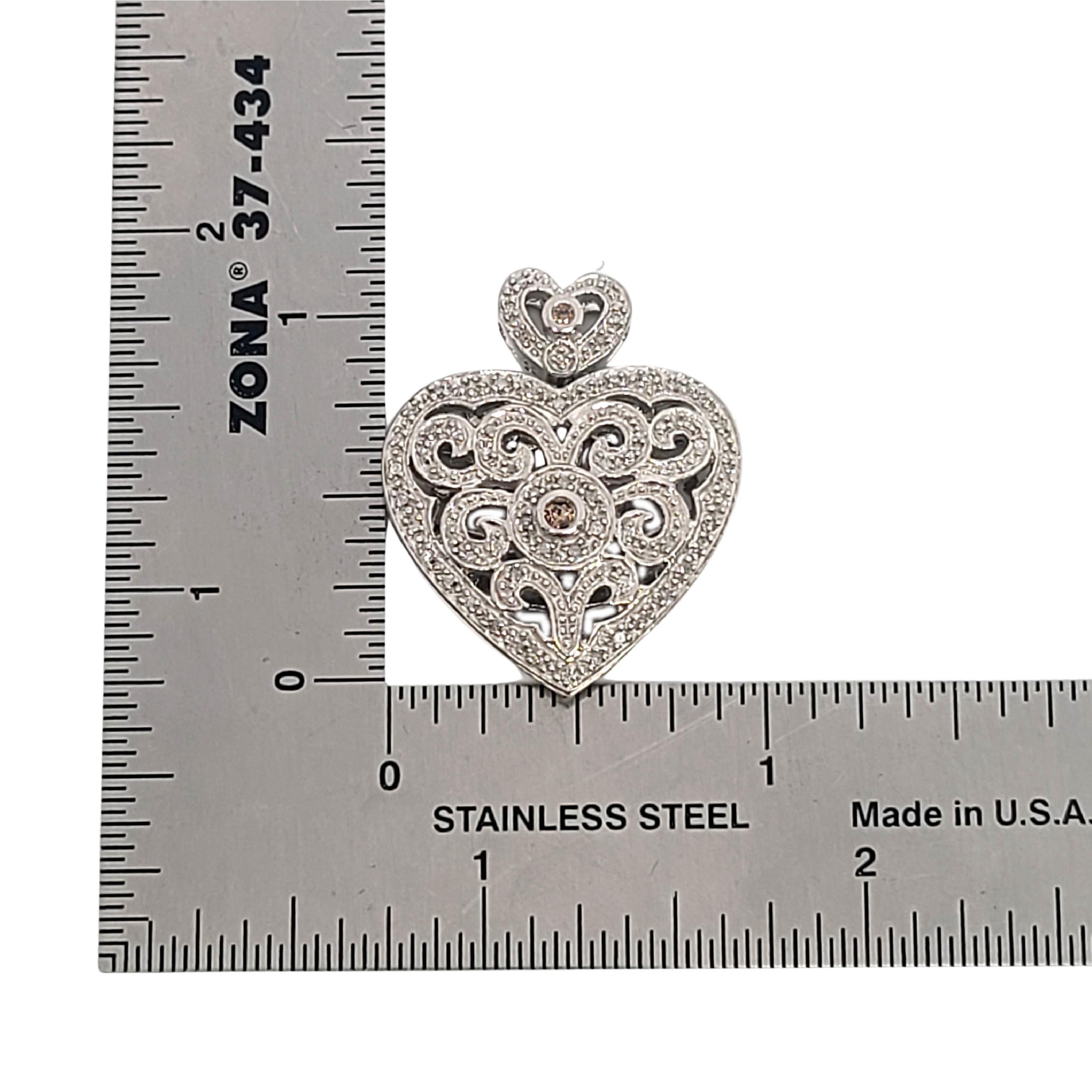 Kay Jewelers JWBR Sterlingsilber Champagner-Diamant-Herz-Anhänger 1