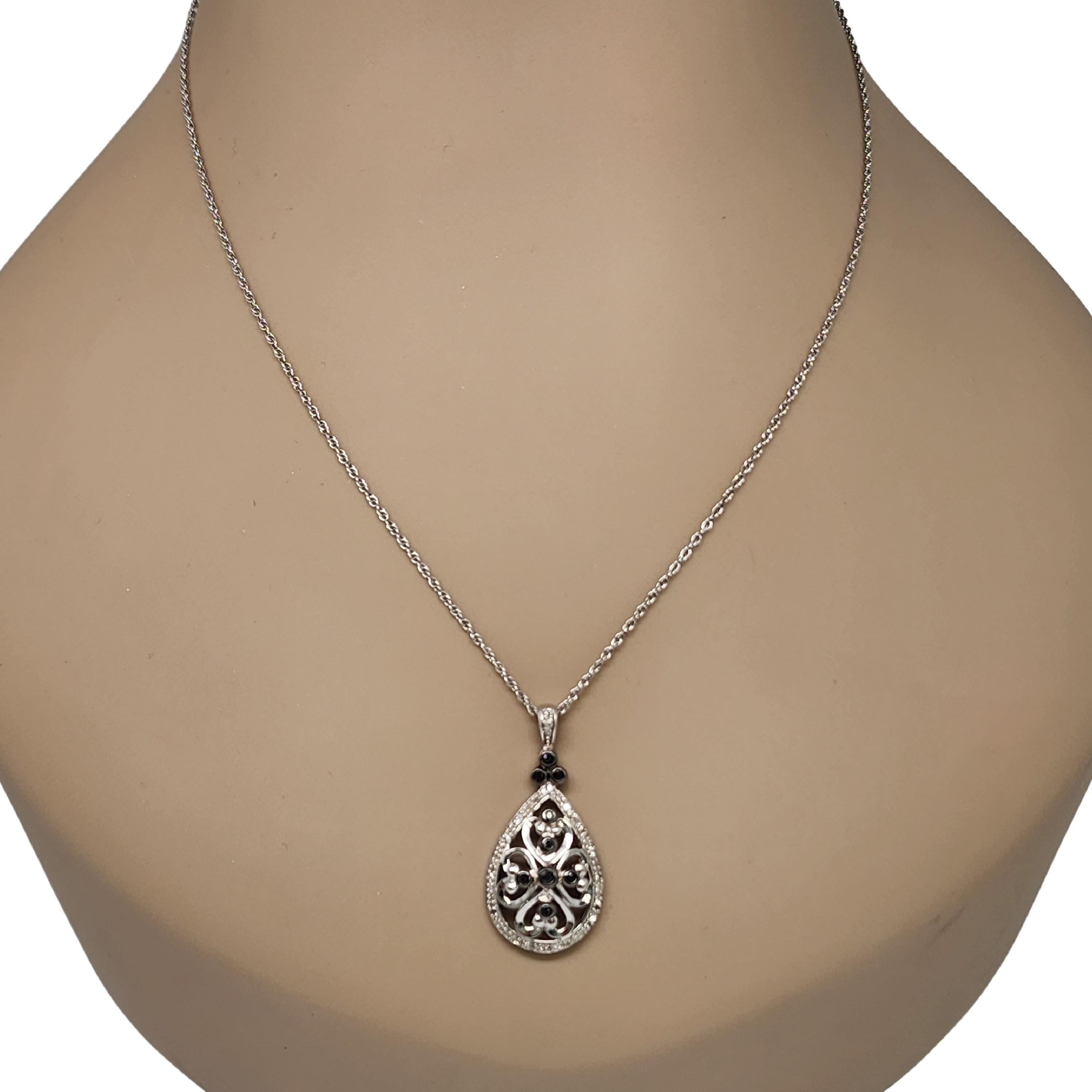 Kay Jewelers Sterling Silver Black and White Diamonds Pendant Necklace #17005 For Sale 3