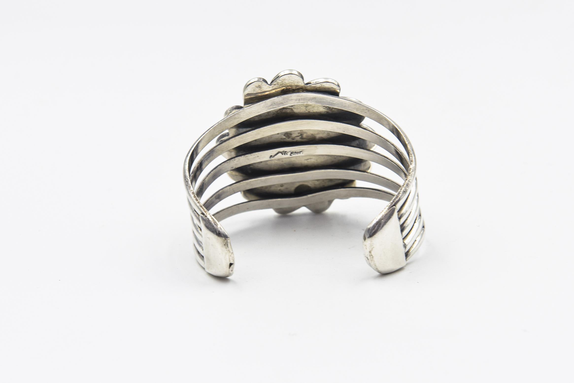 Kay Johnson Southwest Sugilite Sterling Silver Cuff Bracelet For Sale 2
