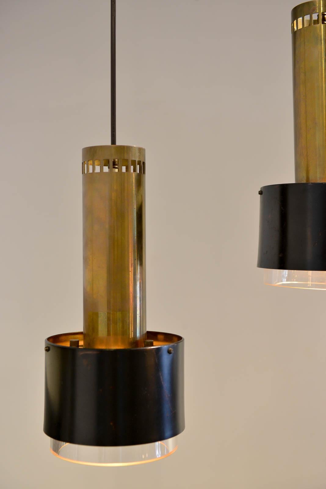 Enameled Kay Korbing for Lyfa Denmark Pendant Lights, circa 1960