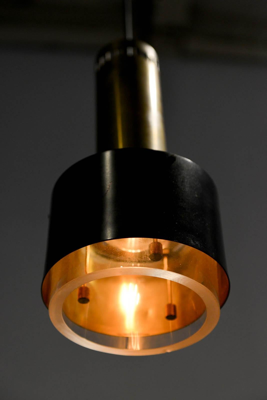 Brass Kay Korbing for Lyfa Denmark Pendant Lights, circa 1960