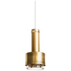 Kay Kørbing Ceiling Lamp in Brass and Glass Produced by Lyfa in Denmark