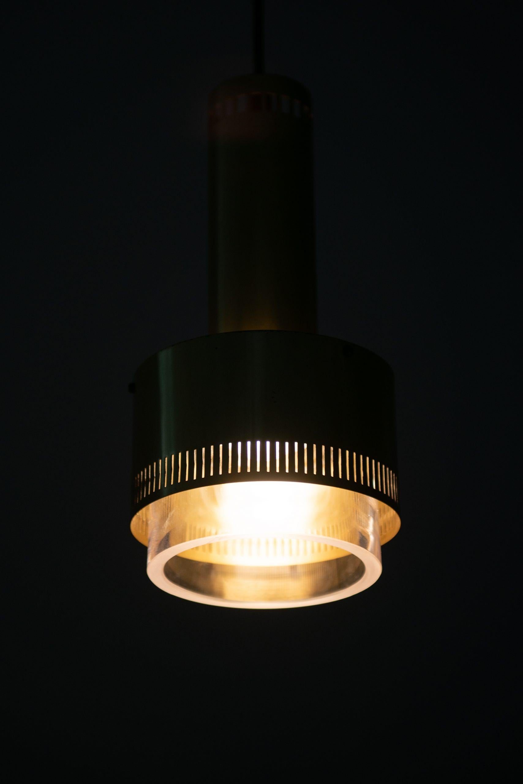 Brass Kay Kørbing Ceiling Lamps Produced by Lyfa in Denmark