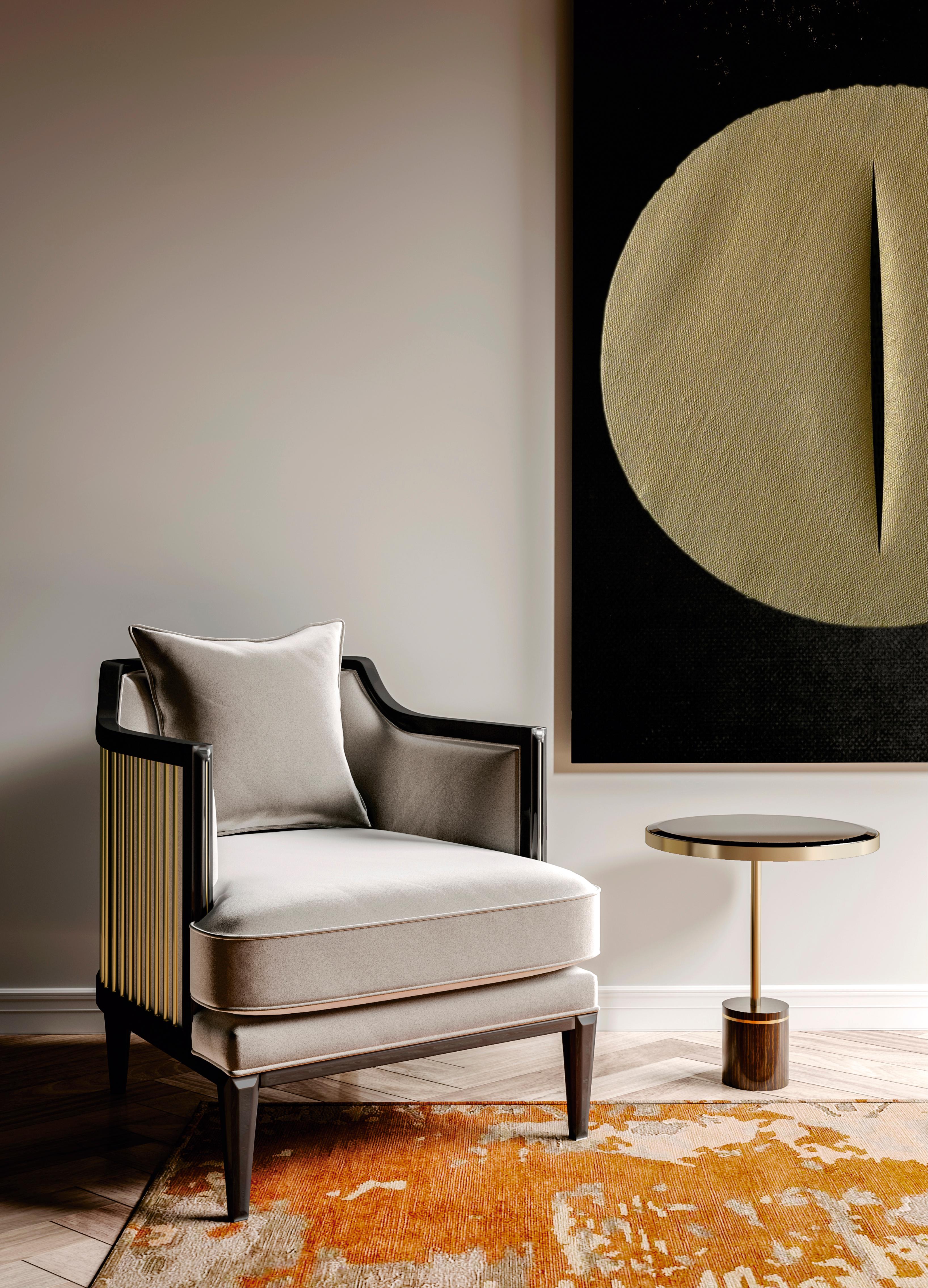 Table d'appoint moderne Kaye avec plateau en verre Neuf - En vente à Freamunde, PT