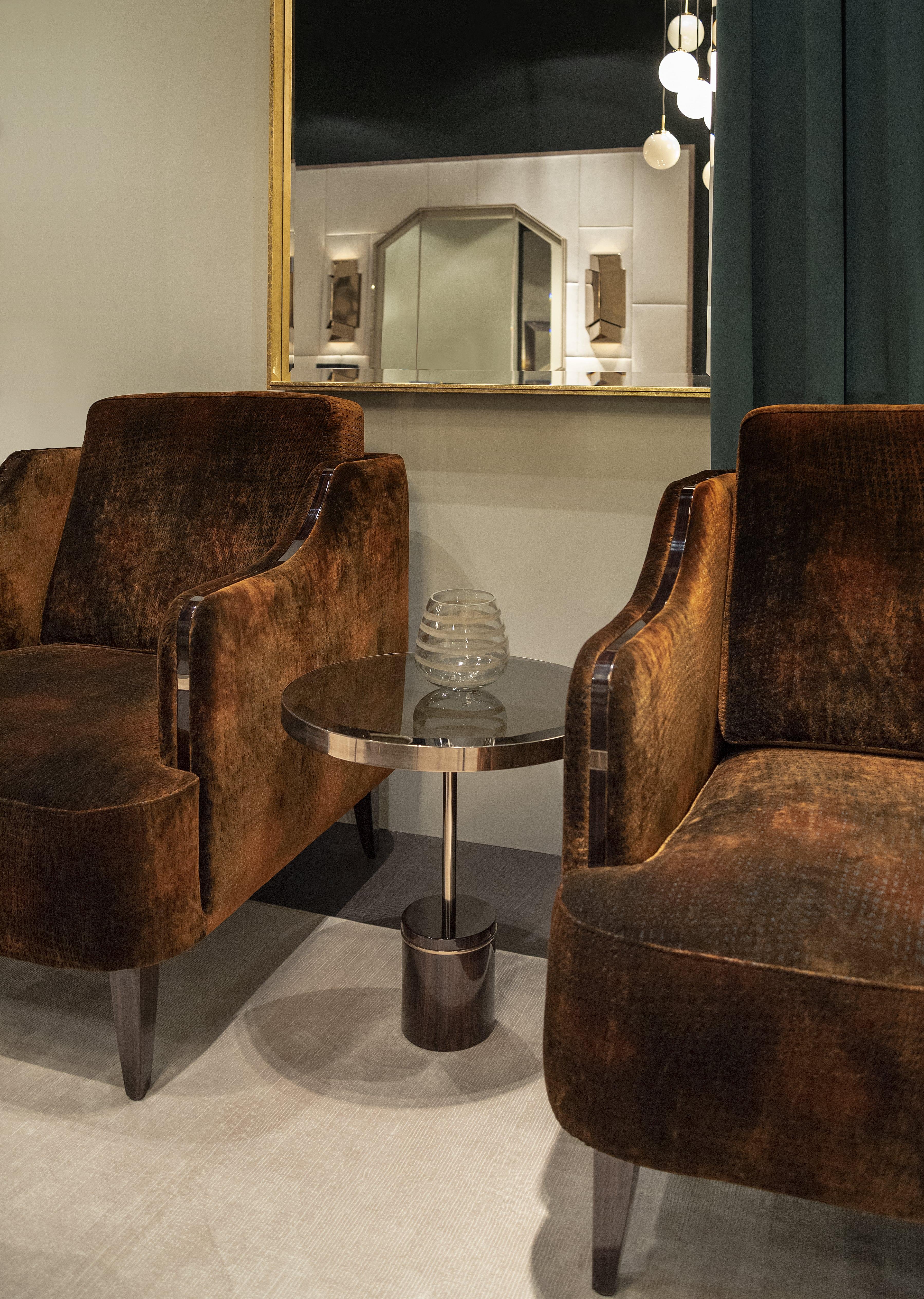 Table d'appoint moderne Kaye avec plateau en verre en vente 1