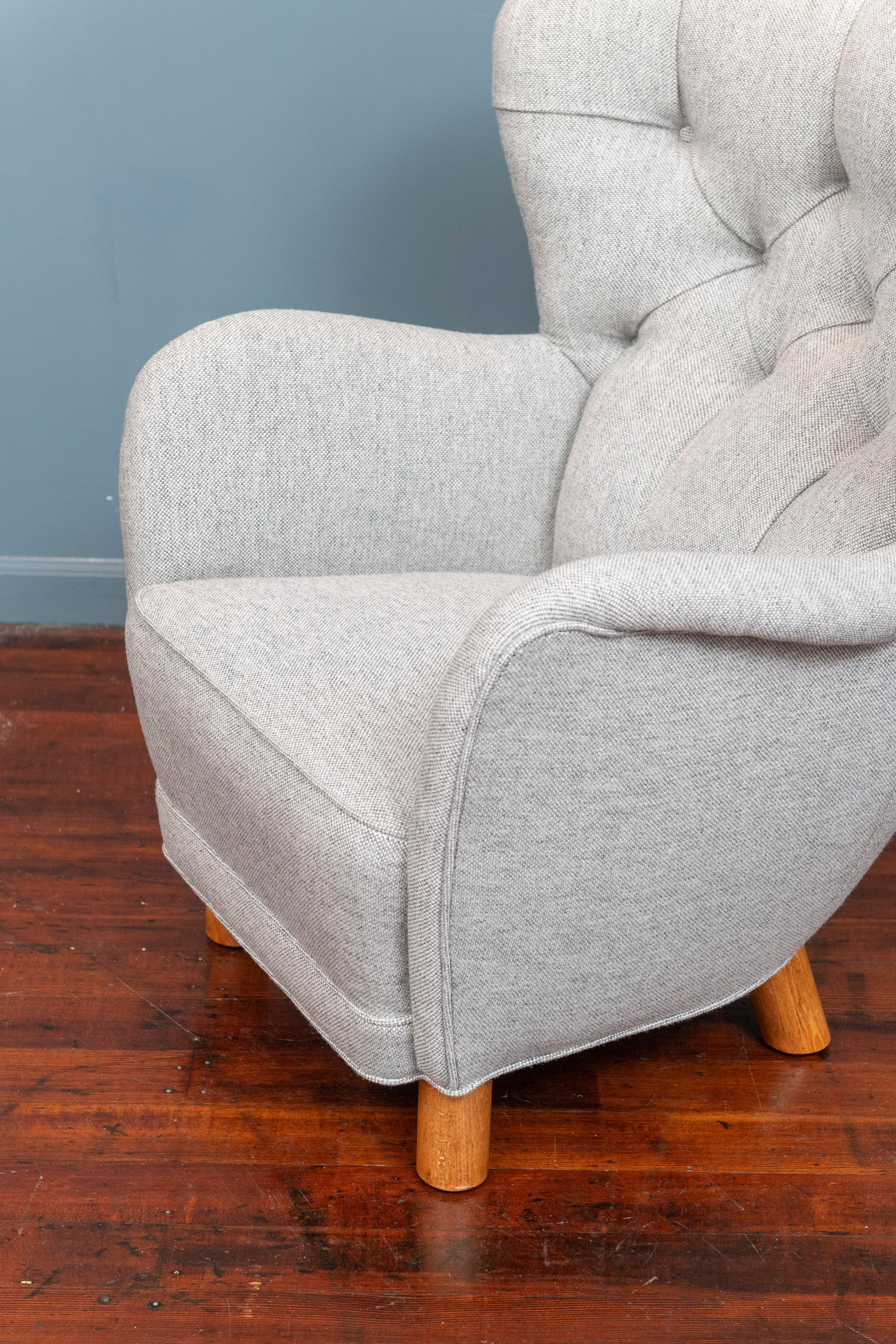 Scandinavian Modern Kay Otto Fisker Wingback Lounge Chair For Sale
