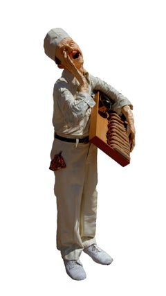 Hot Dog Man, Found Objects and Paper Mache by Kay Ritter