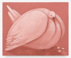 "Mark's Pigeon 1", Intimate Contemporary Bird Portrait, Oil on Panel