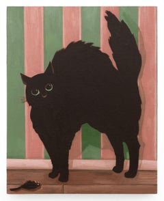 "Rye", Small-Scale Contemporary Oil Painting of a Cat