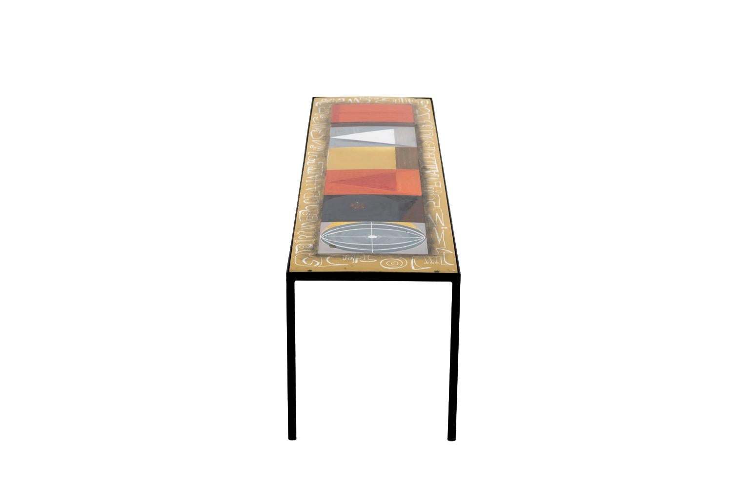 Modern Kay Whitcomb, Coffee Table in Enameled Metal, 1970