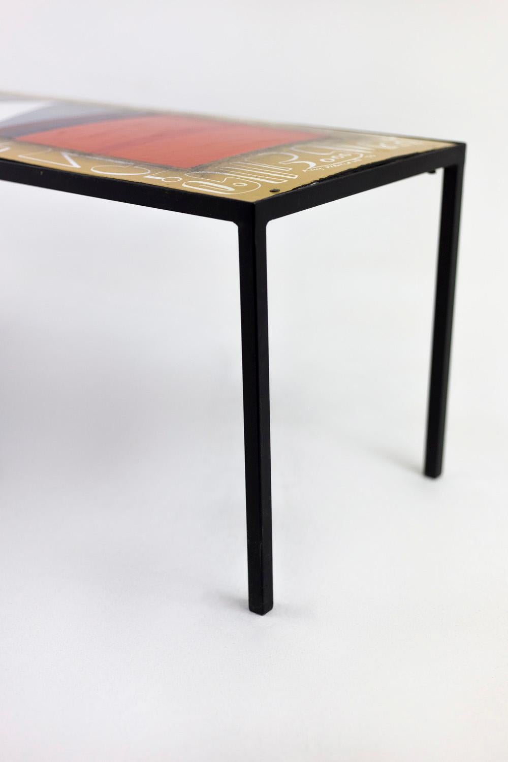 Kay Whitcomb, Coffee Table in Enameled Metal, 1970 In Good Condition In Saint-Ouen, FR