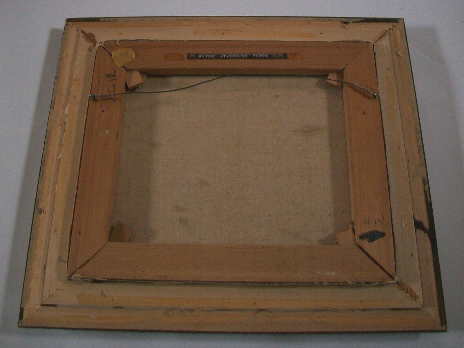 20ième siècle Kay Yum, Peinture de portrait sur toile sans titre, encadrée, Mexique, vers 1960 en vente