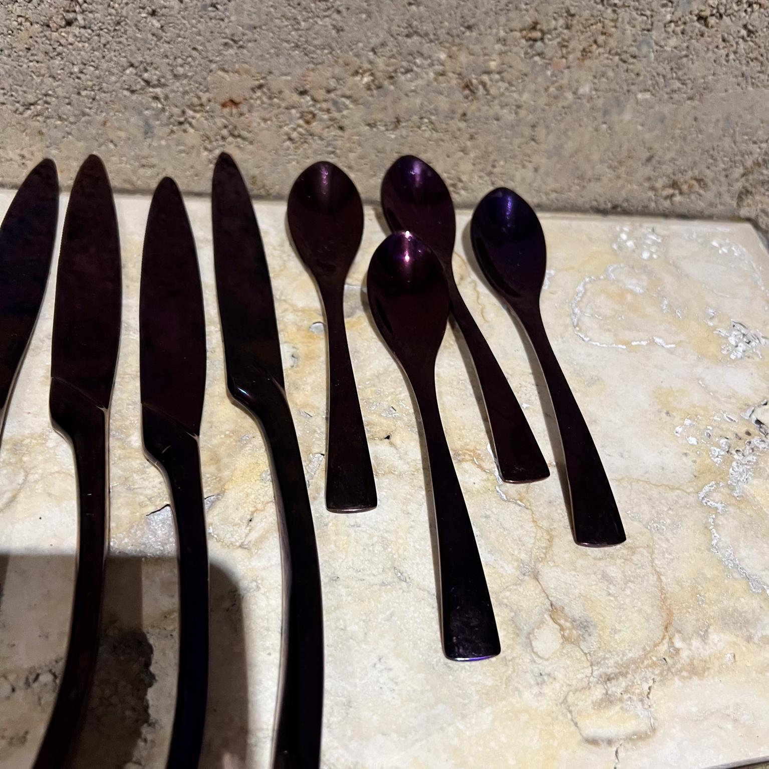 Acier inoxydable Kaya Premium Cutlery Set Glossy Purple Stainless Steel Service 4 en vente