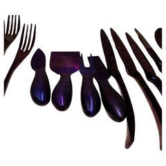 Kaya Premium Cutlery Set Glossy Purple Stainless Steel Service 4
