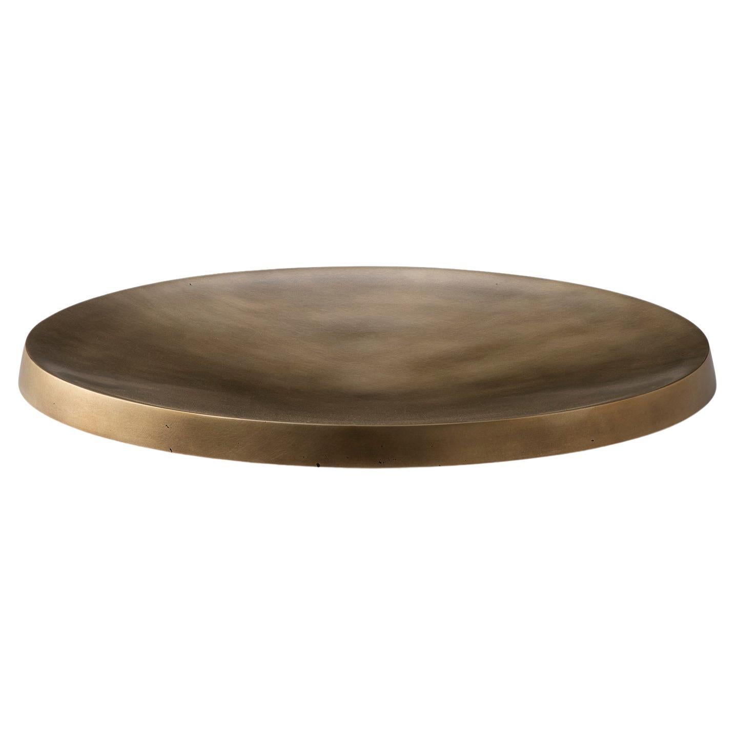 Kaya Tray, Large 18" Contemporary Cast Bronze Tray For Sale