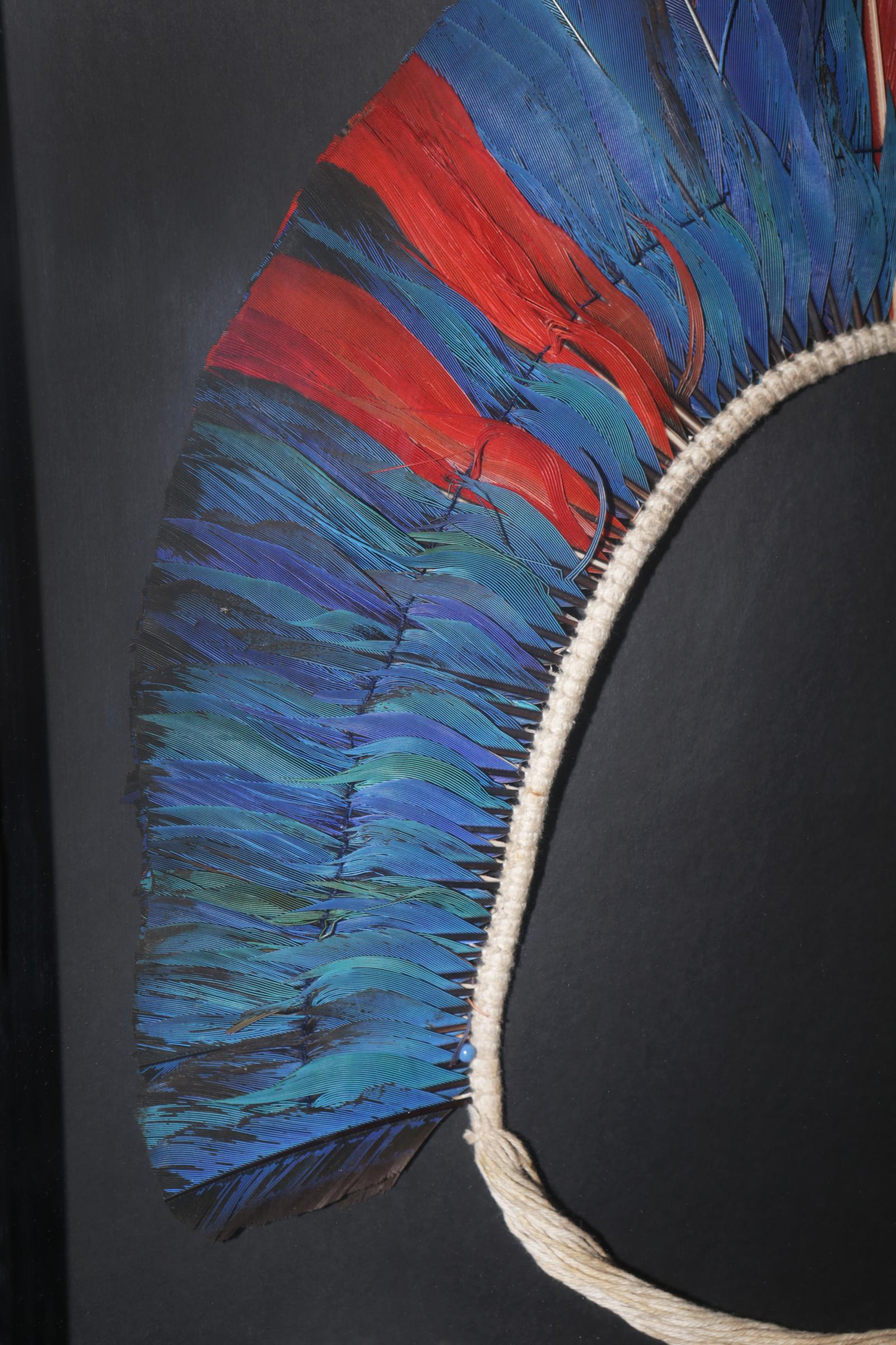 Hand-Crafted Kayapo 2 Headdress with Natural Feathers