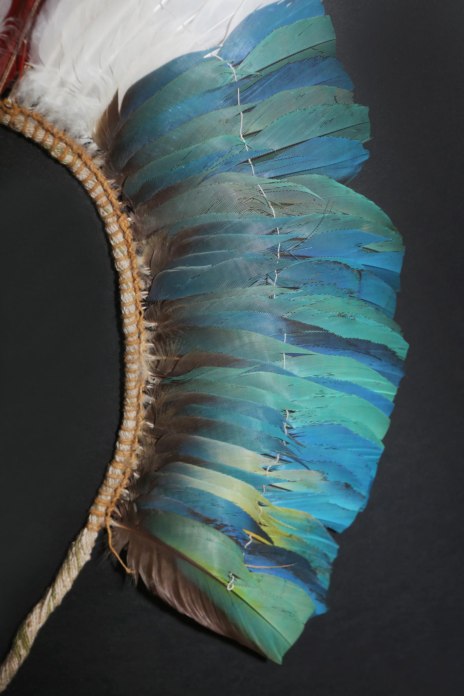 Hand-Crafted Kayapo 3 Headdress with Natural Feathers