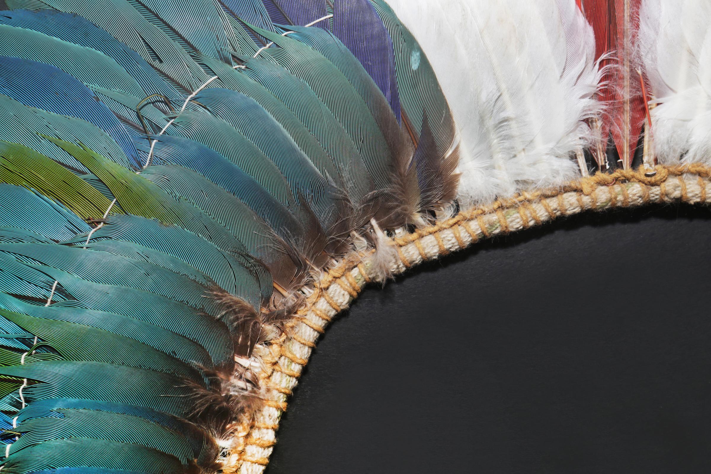 Hand-Crafted Kayapo 3 Headdress with Natural Feathers