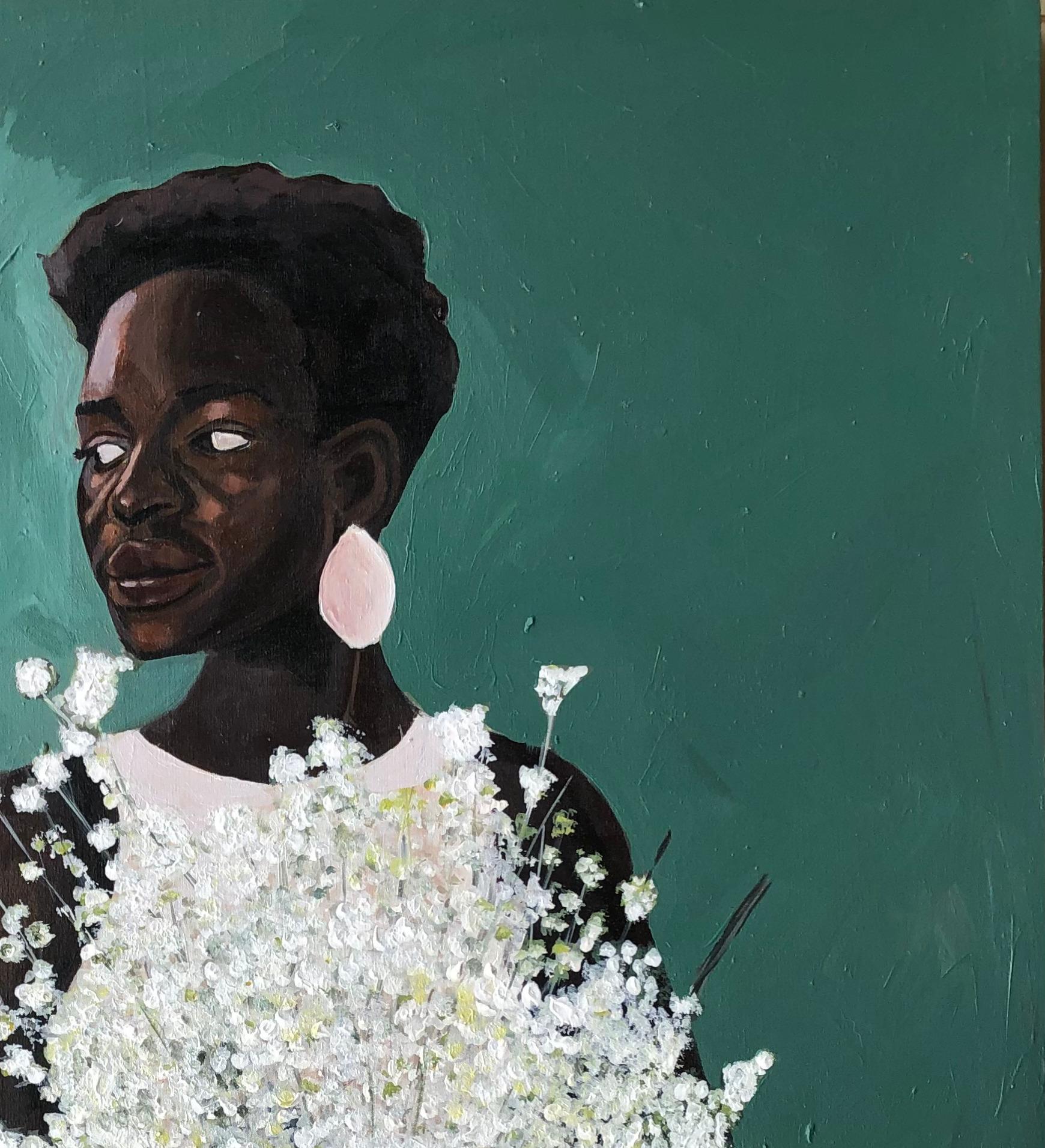 Grazia in fiore - Painting Espressionista di Kayimahe Ishmael Zed