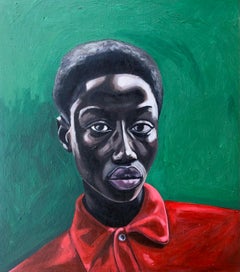 Le Col Rouge - Retrato Expresionista Contemporáneo del Siglo XXI, Mujer Africana