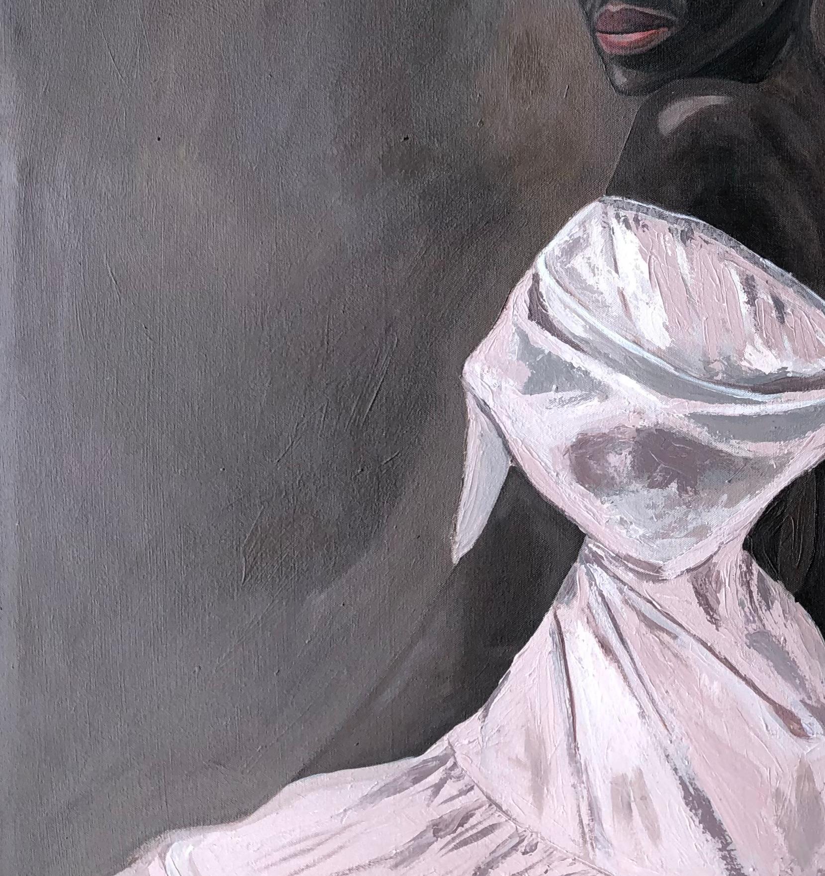 Serenity 2 - Black Figurative Painting by Kayimahe Ishmael Zed