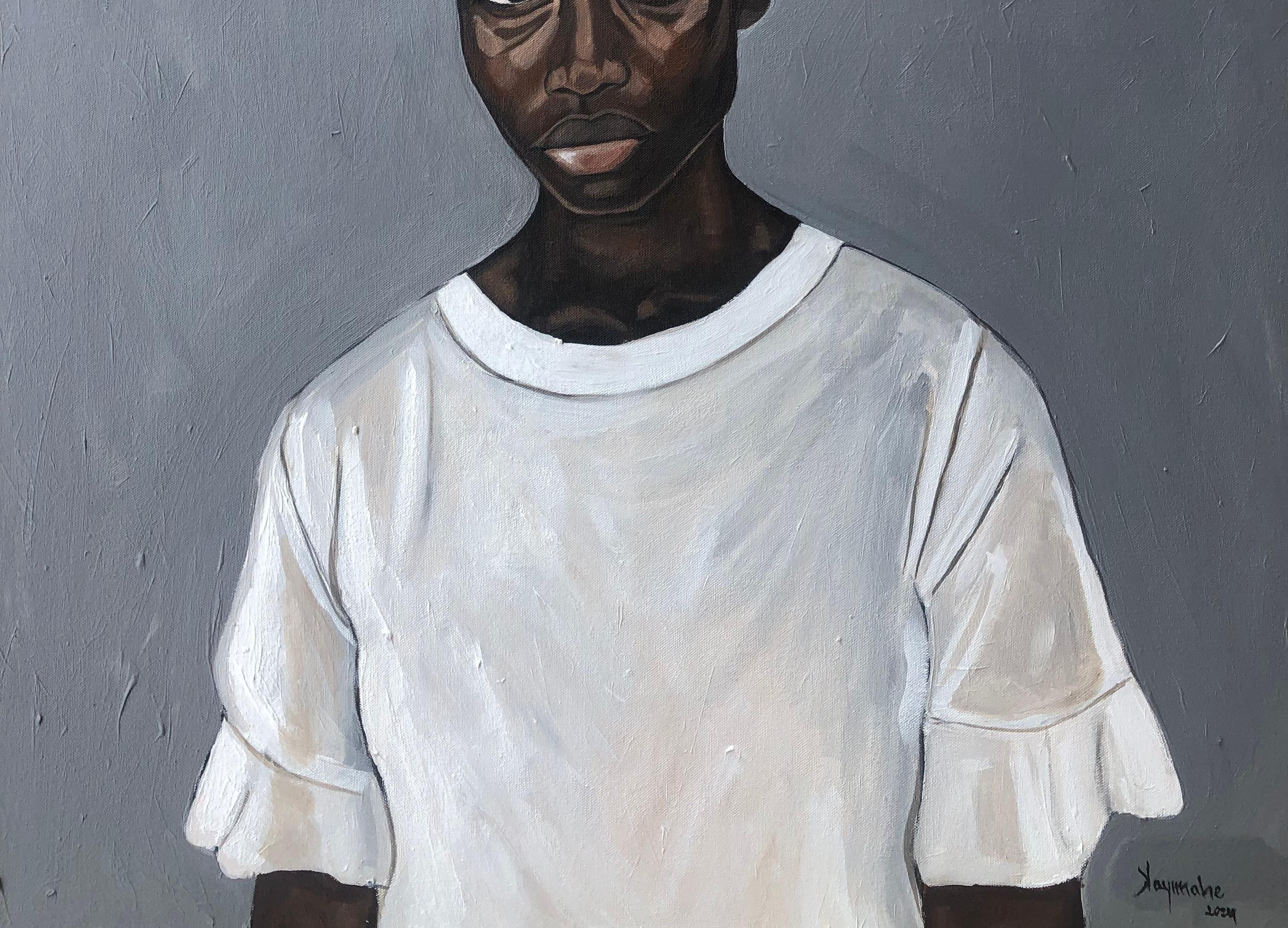 Senza titolo 4 - Ritratto espressionista del XXI secolo, Donna africana - Painting Espressionista di Kayimahe Ishmael Zed