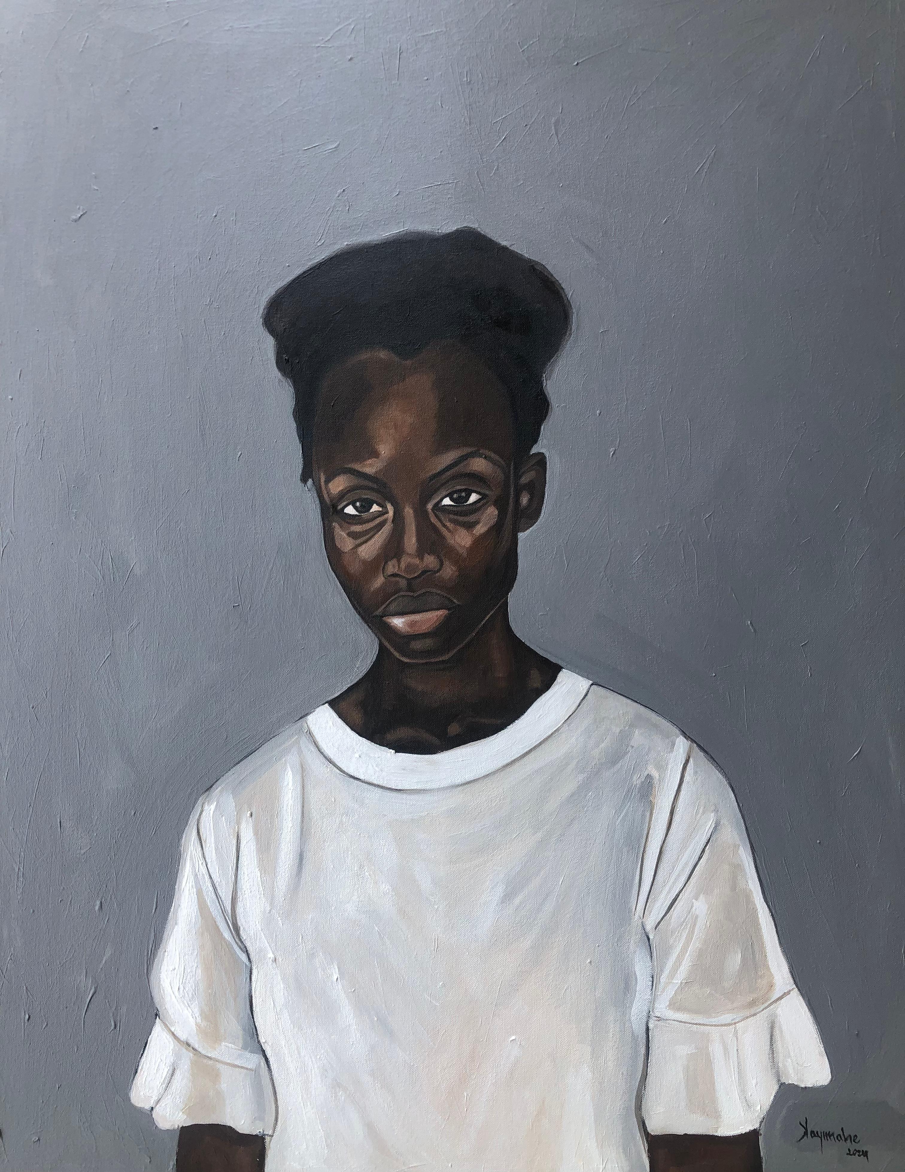 Figurative Painting di Kayimahe Ishmael Zed - Senza titolo 4 - Ritratto espressionista del XXI secolo, Donna africana