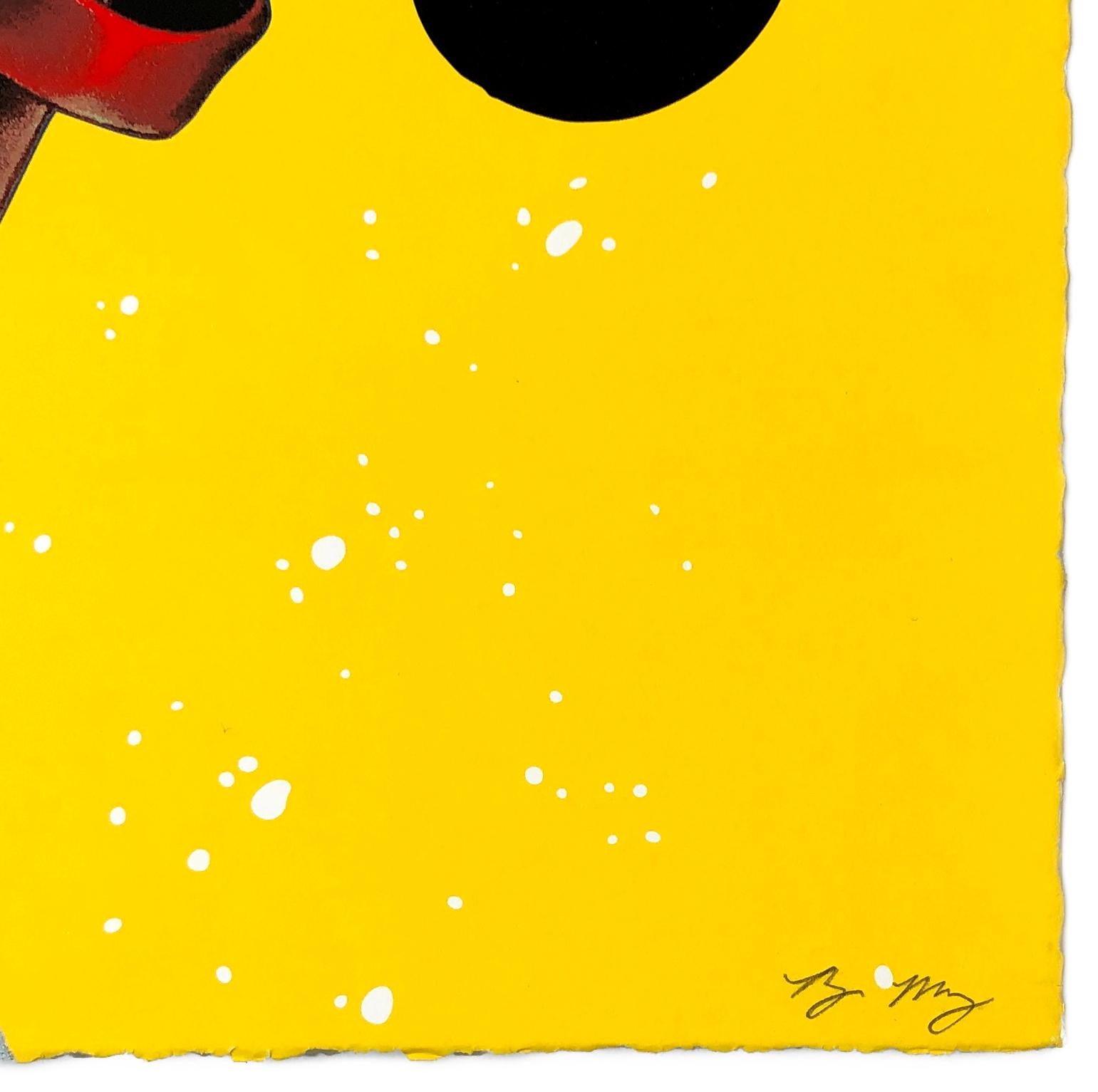 The Sweet Escape (Framed Hand Signed Screen Print) - Orange Figurative Print by kayla Mahaffey