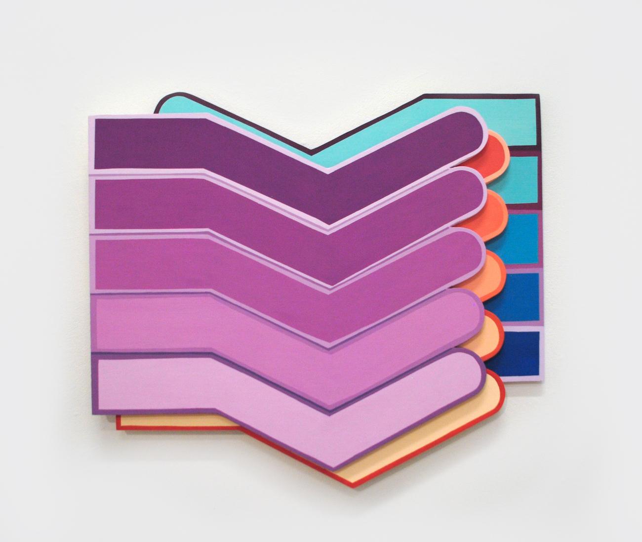 Ulna II - Acrylic on EPS Board - Hanging Sculpture, Purple, Blue, Orange - Mixed Media Art by Kayla Rumpp