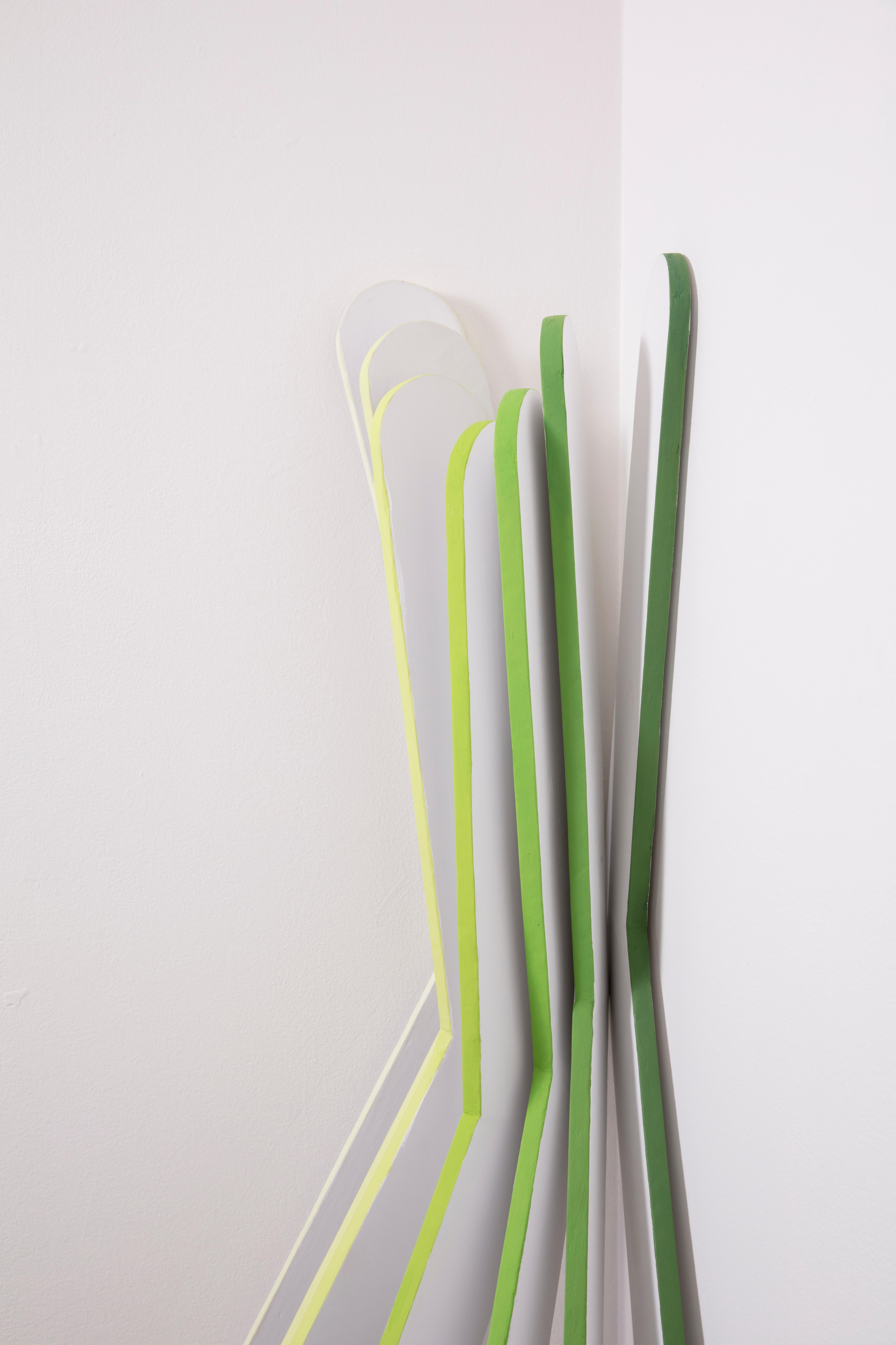 GYNOID - Installation Sculpture, Green and White, Wood, Contemporary 1