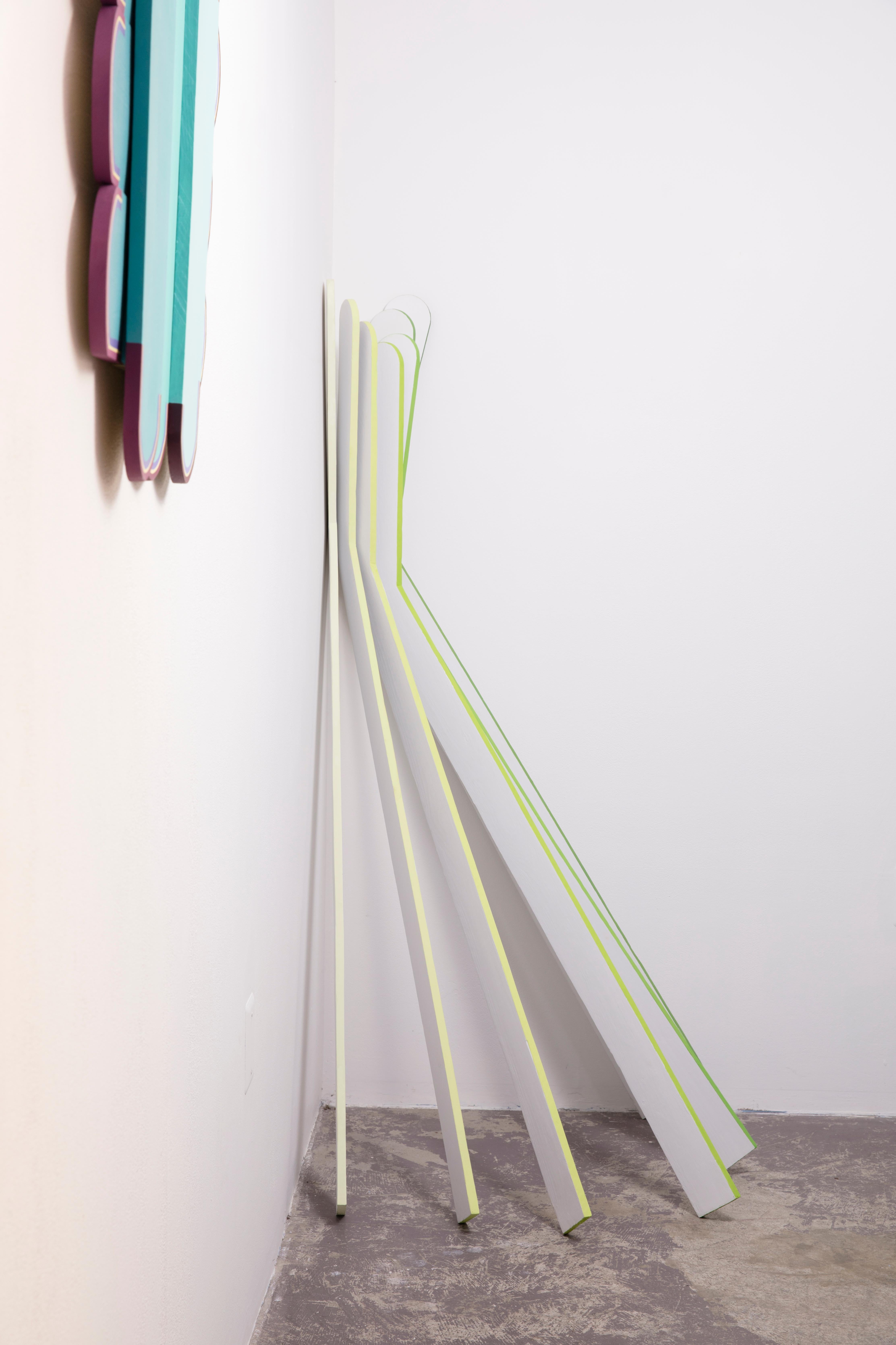 GYNOID - Installation Sculpture, Green and White, Wood, Contemporary 2