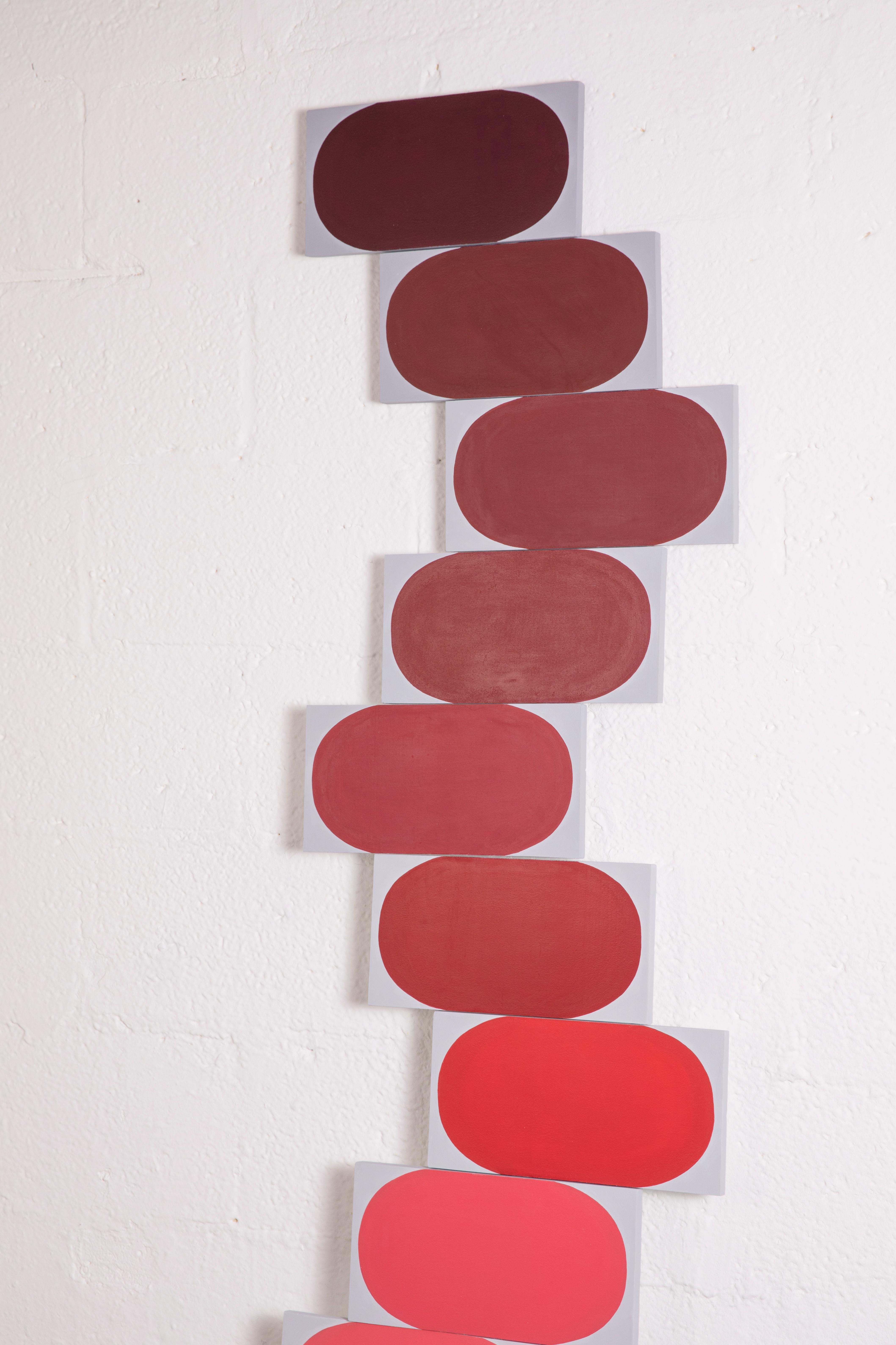 Xenzia -Contemporary Wall Hanging Sculpture, Red to Green 