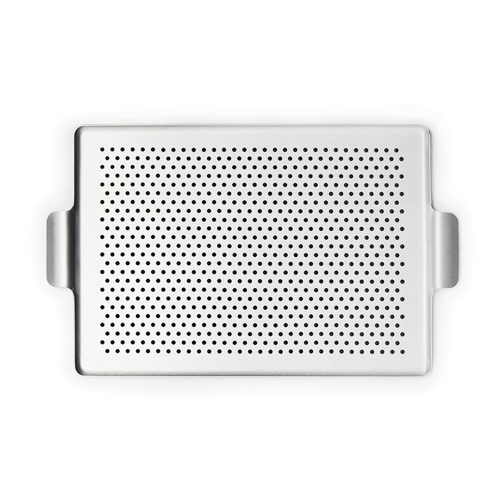 Kaymet, Serving Tray, Silver Anodized Aluminum, Silicone Rubber Grip ...