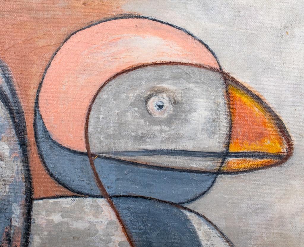 Post-Modern Kayo Lennar Dodo Bird Oil on Canvas For Sale