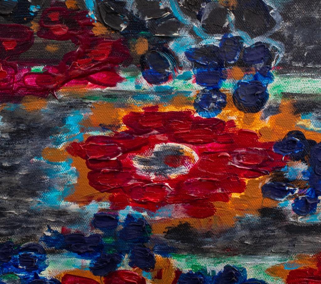 20th Century Kayo Lennar 'Floral Composition' Oil on Canvas For Sale