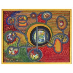 Kayo Lennar "Next Door" Oil on Canvas, 1975