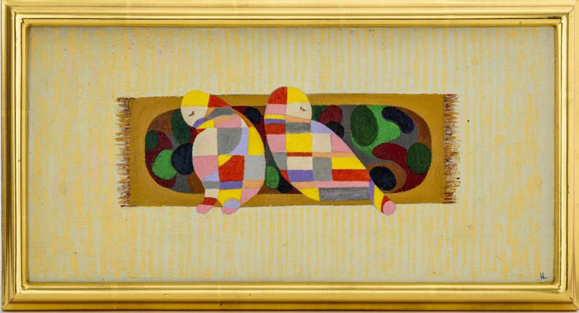 Abstract Painting di Kayo Lennar - "Petit Tapis #1" [Piccolo Tappeto #1]