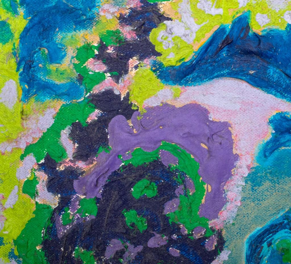 20th Century Kayo Lennar 'Purple Abstraction' Oil on Canvas For Sale