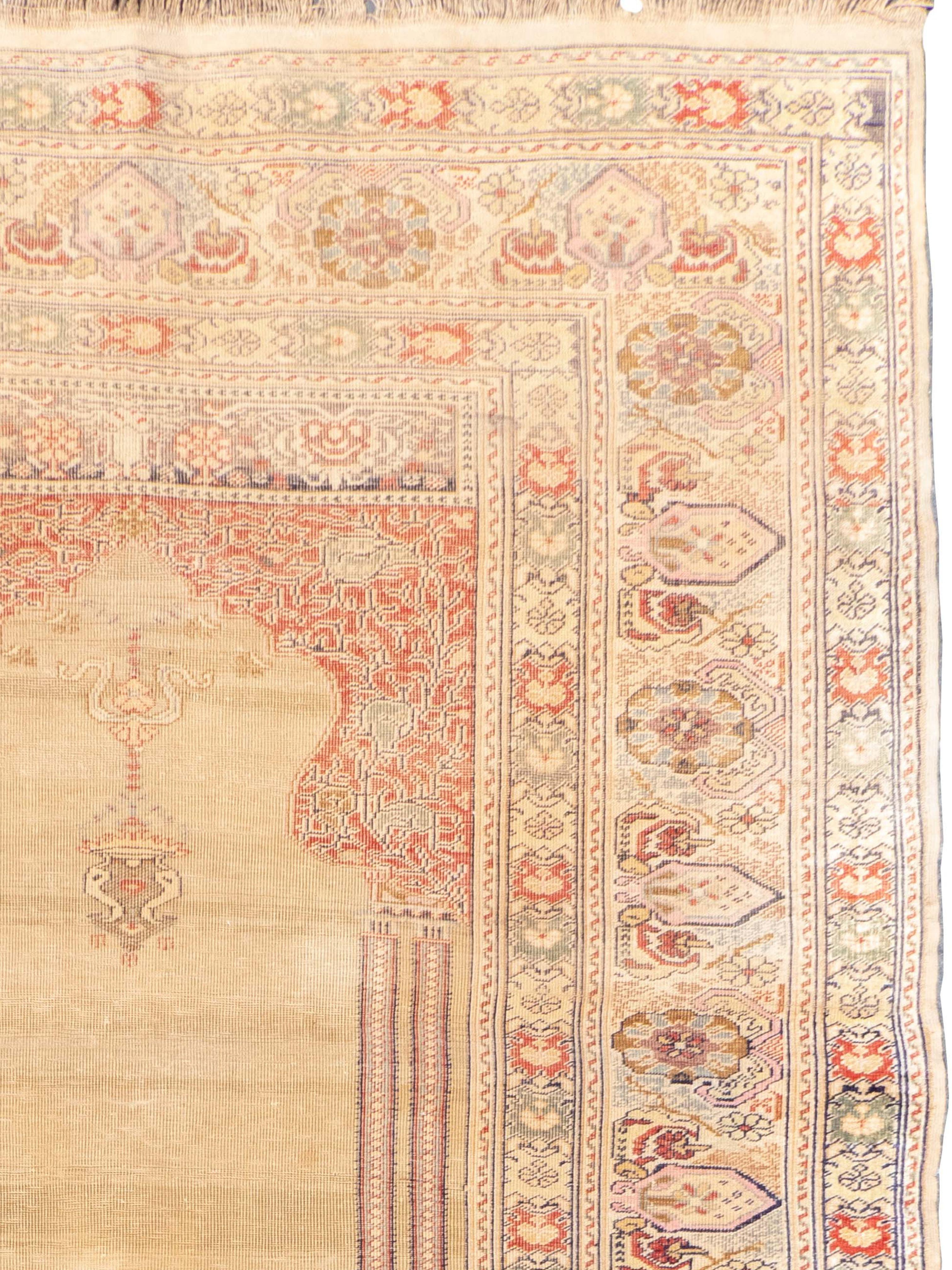 Turc Tapis de prière en soie de Kayseri, 20e siècle (1er trimestre) en vente