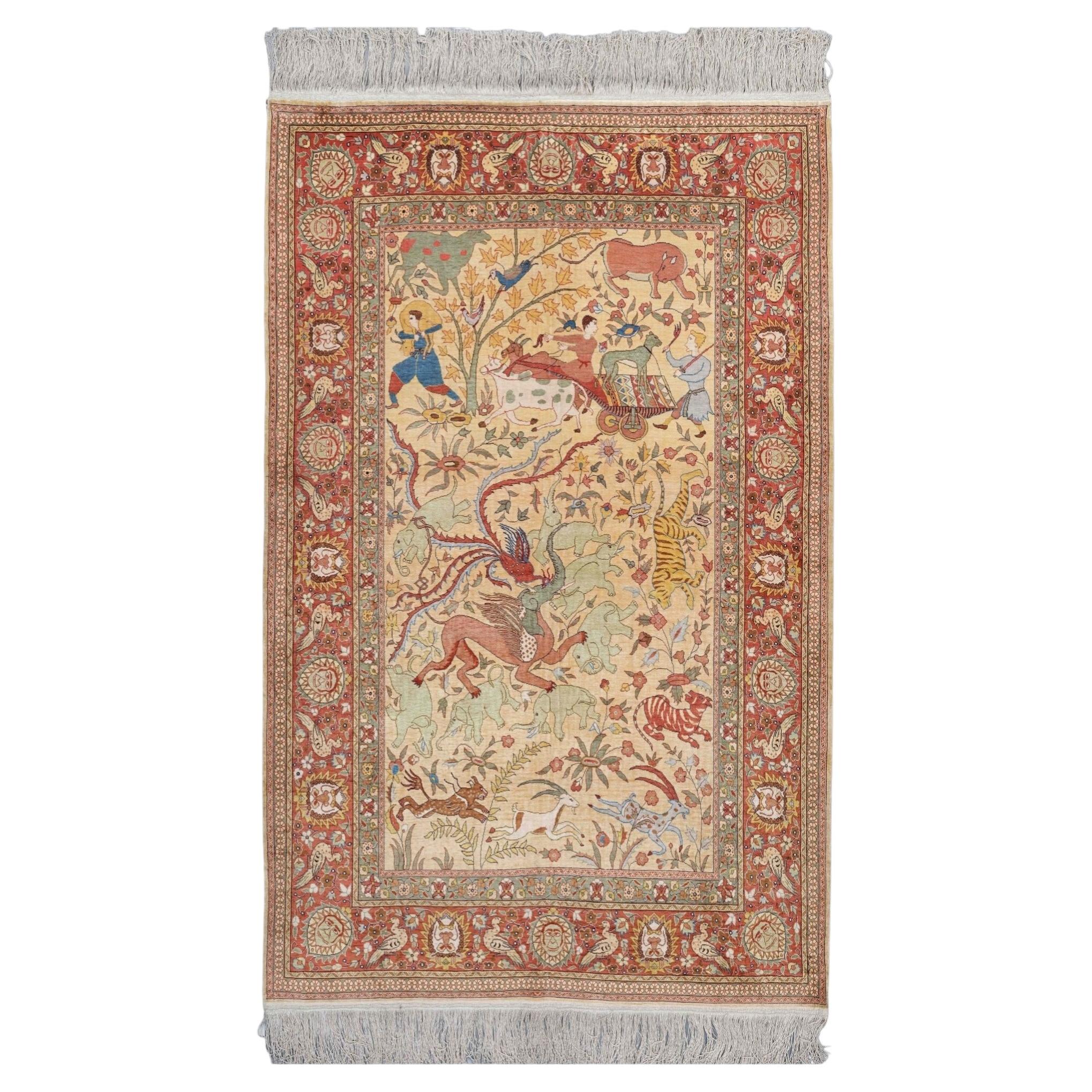 Kayseri Silk Rug - Mid 20th Century