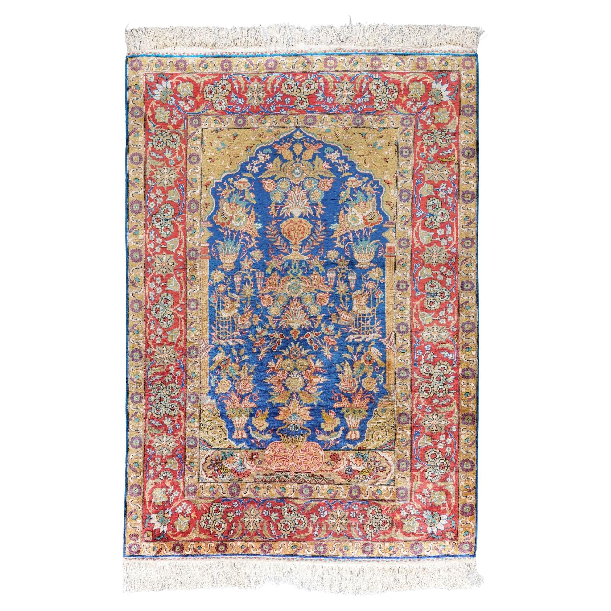 Kayseri Silk Rug - Mid 20th Century