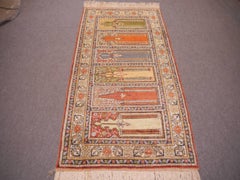 Kayseri Turkish Silk Rug Prayer Mat Runner